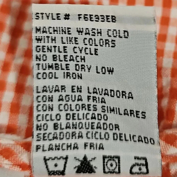 Carolina Blues Checkered Midi Dress Orange Size 26 - Picture 5 of 5